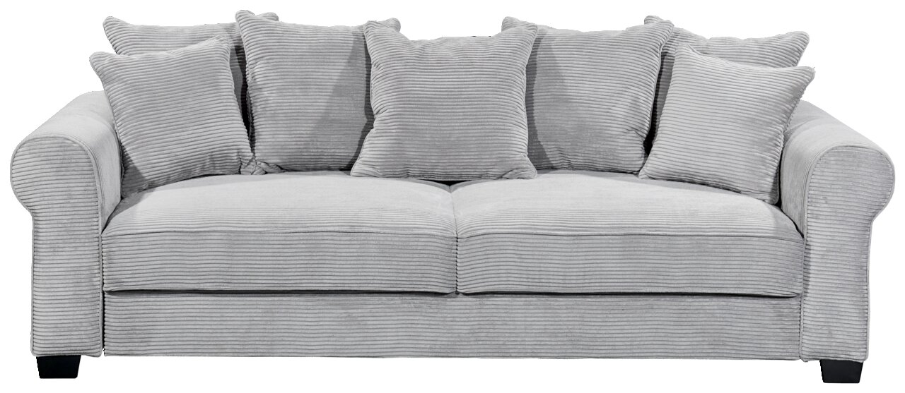 Graues Funktionssofa Hom'in Big Sofa MAUREEN mit mehreren Kissen, Vorderansicht