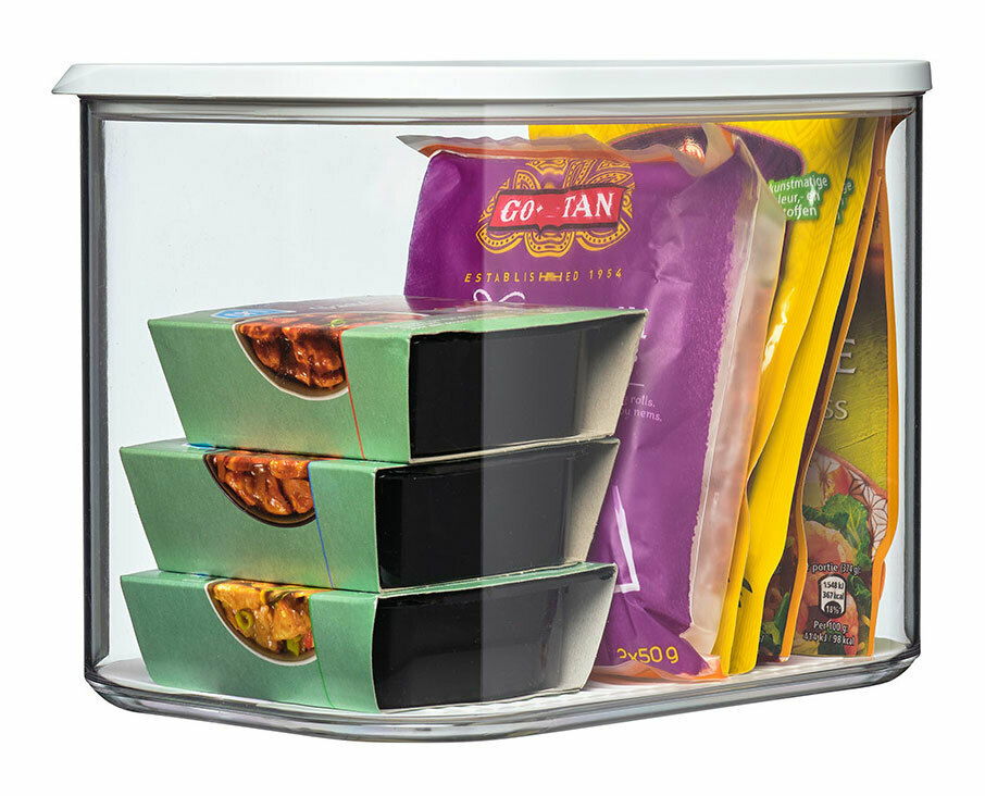 Mepal Vorratsdose xl 4500 ml MODULA Vorratsdose Modula XL 4500 ml, gefüllt mit verschiedenen Lebensmitteln, seitliche Perspektive