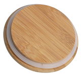 Runde Vorratsdose mit Bambusdeckel, Ansicht von oben