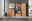 Moderne Garderobenkombination aus Holz mit Schuhschrank, Spiegel, Garderobenbank und Garderobenschrank, frontal fotografiert.