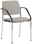 Venda Stapelstuhl MY PLANO Moderner Stapelstuhl mit grauem Sitz und Rückenlehne, schwarzem Rahmen und verchromten Beinen, seitliche Perspektive