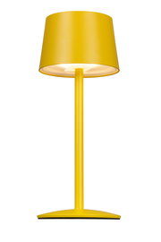 Gelbe Akku-Tischleuchte in Frontalansicht