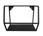 Schwarzes Wandregal NORA aus Metall, frontale Ansicht