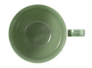 Groene koffiekop met oor, gezien van bovenaf