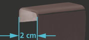 Nahaufnahme einer Edelstahl Türgarderobe Rondo mit einer Breite von 2 cm, seitliche Perspektive.