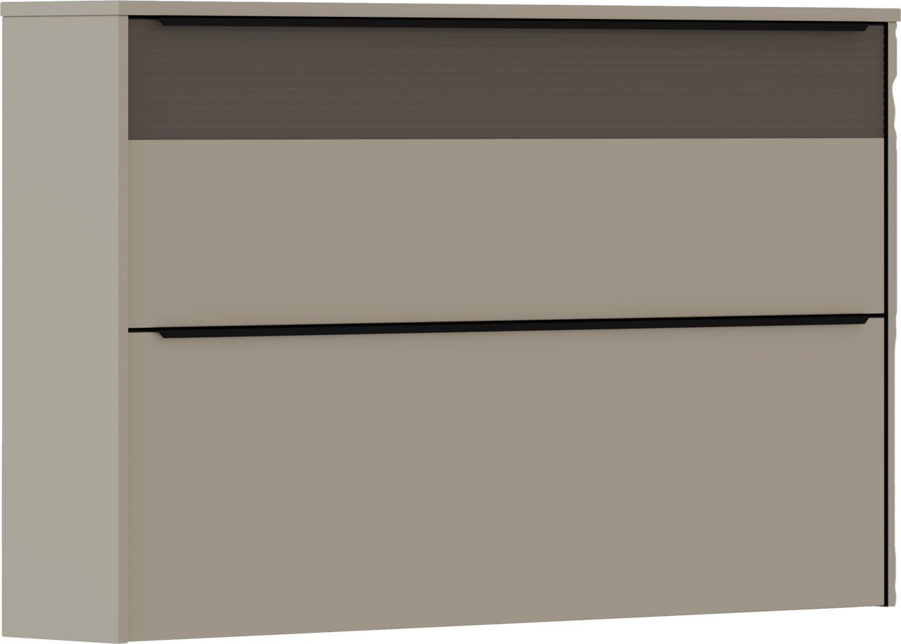 Dieter Knoll Hangende schoenenkast FIORE Moderner Hängeschuhschrank in Beige mit zwei Klappen, seitliche Perspektive