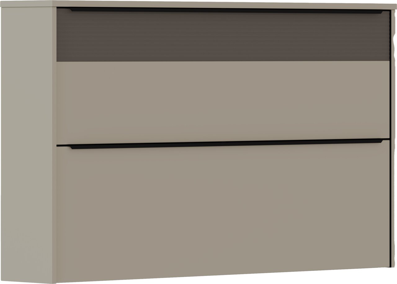 Dieter Knoll Hangende schoenenkast FIORE Moderne hangende schoenenkast in beige met twee kleppen, zijaanzicht