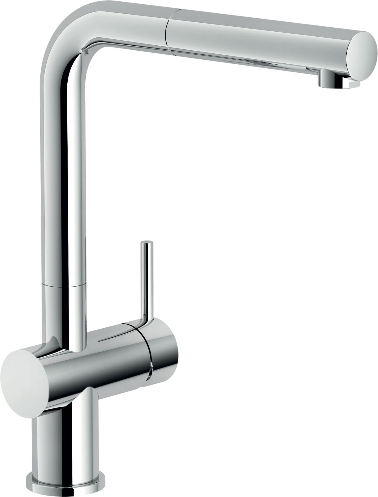 Novel Fensterarmatur Moderne verchromte Küchenarmatur mit seitlichem Hebel, seitliche Perspektive