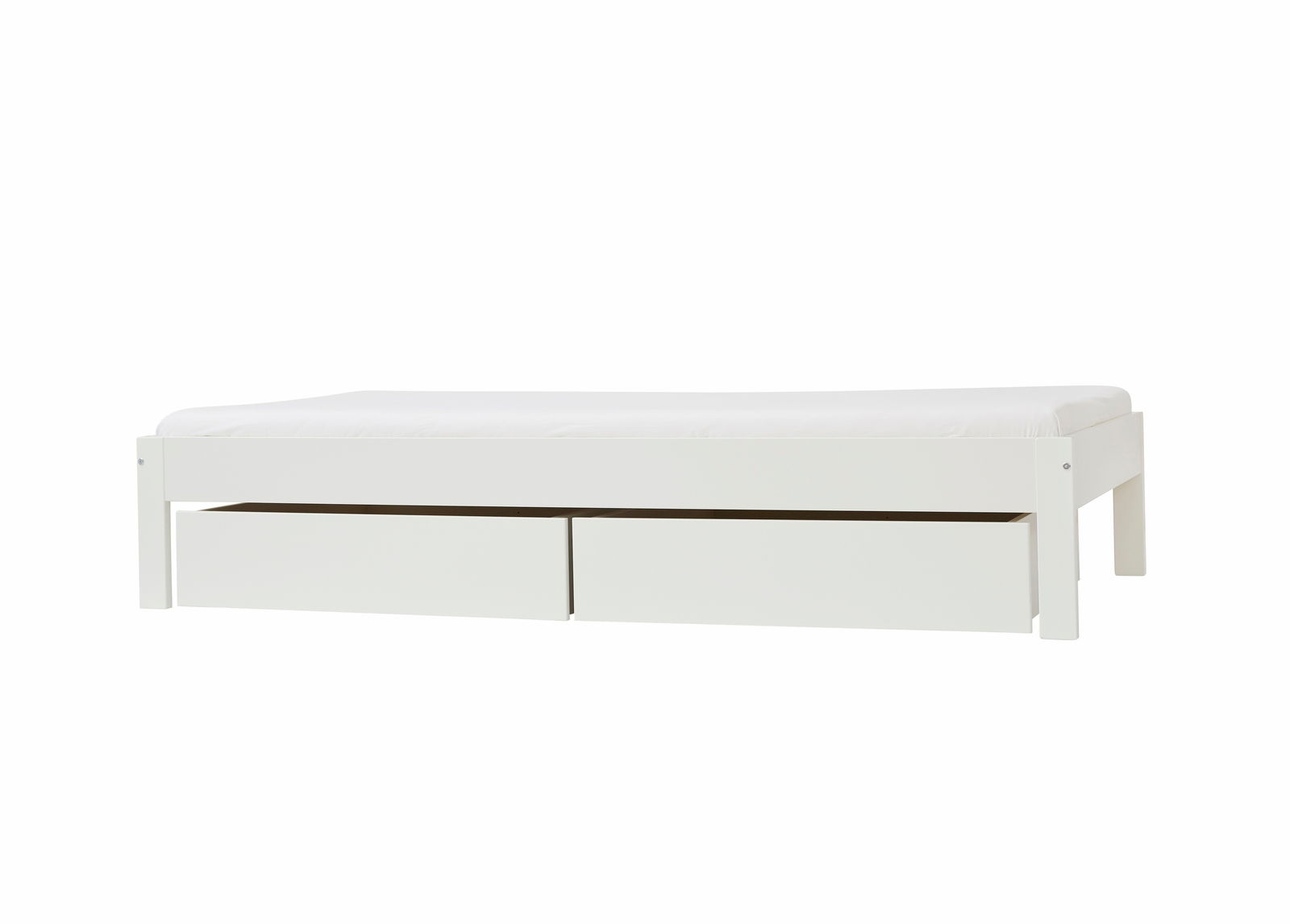 Stylife Schubladen-Set WOOBIE Weißes Schubladen-Set mit zwei Schubladen, seitliche Perspektive