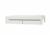 Weißes Schubladen-Set mit zwei Schubladen, seitliche Perspektive