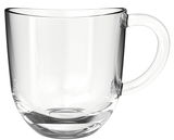 Transparente Tasse Napoli 280ml aus Glas, seitliche Perspektive