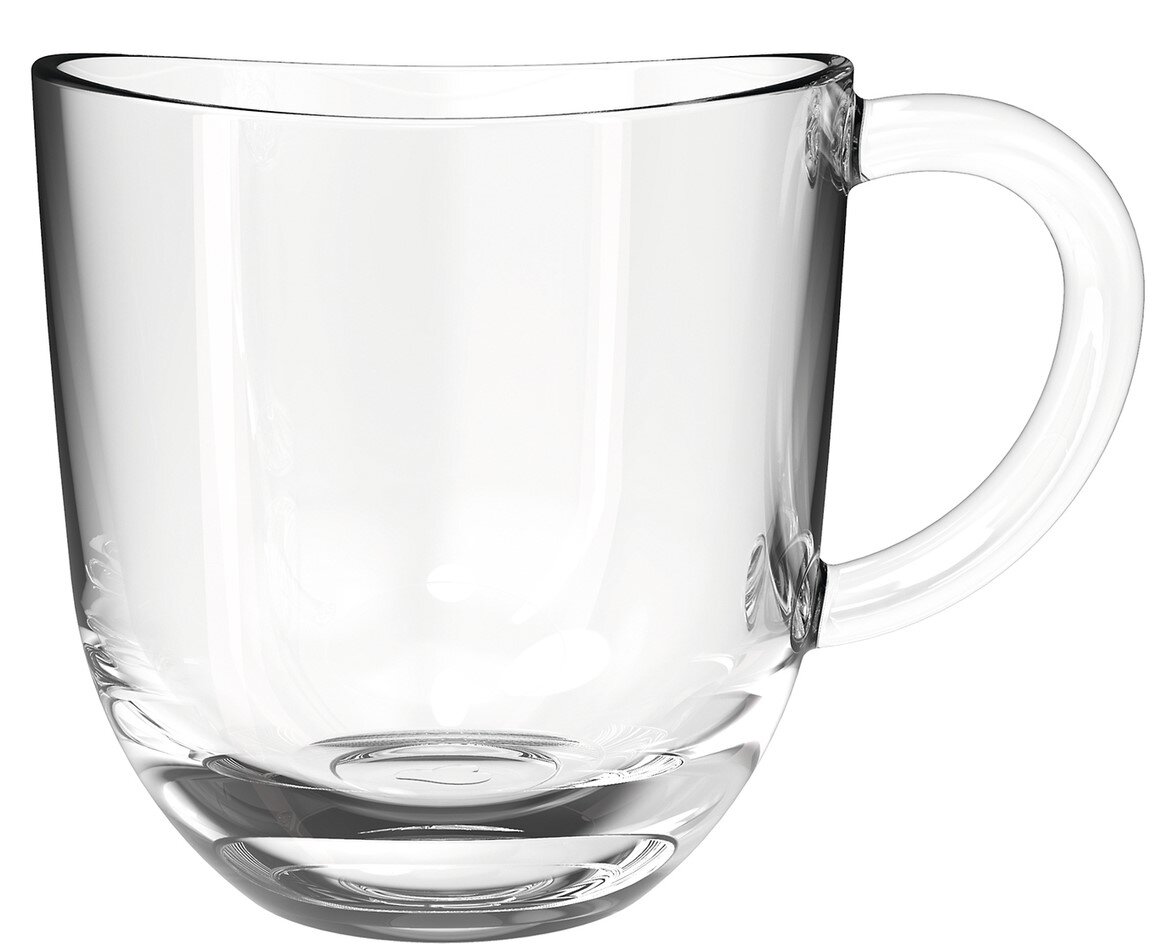 Transparente Tasse Napoli 280ml aus Glas, seitliche Perspektive