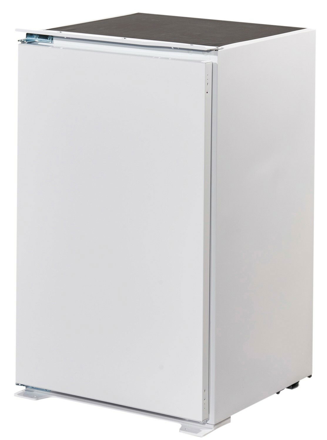 Weißer Küchenschrank aus der Perspektive von vorne links