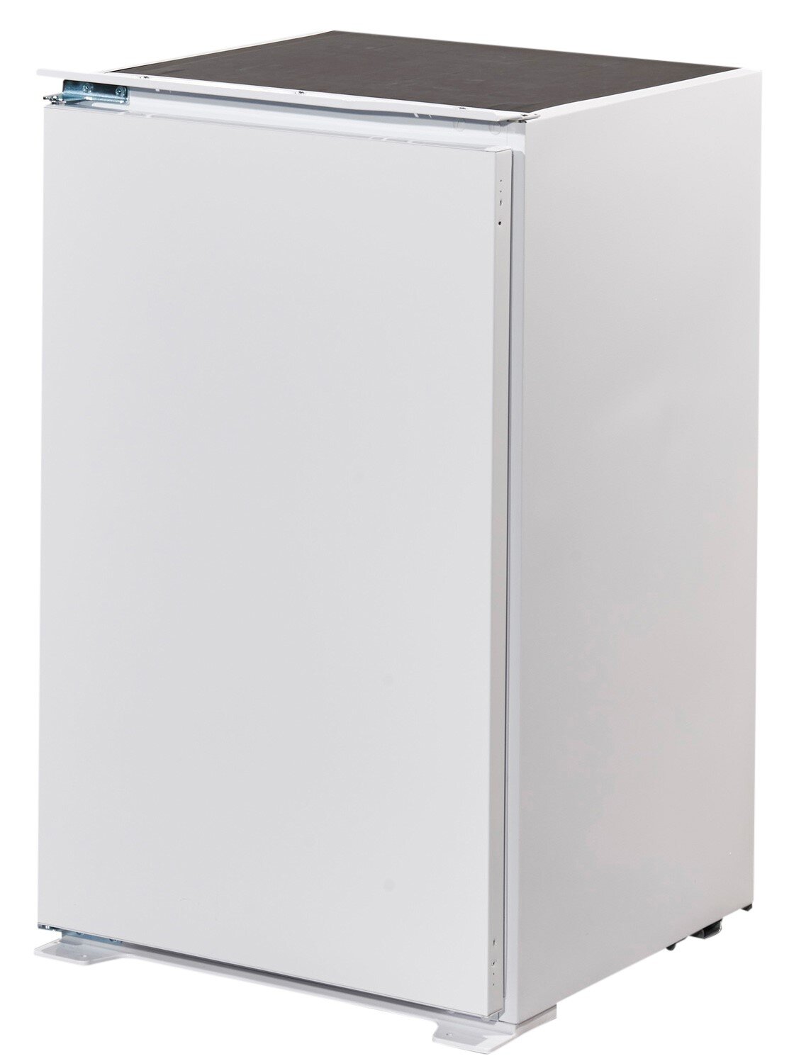 Weißer Küchenschrank aus der Perspektive von vorne links