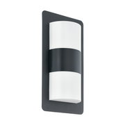 Moderne Wandleuchte 'CISTIERNA' in seitlicher Perspektive mit schwarzem und weißem Design.