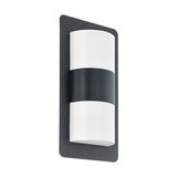 Moderne Wandleuchte 'CISTIERNA' in seitlicher Perspektive mit schwarzem und weißem Design.