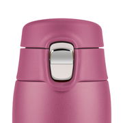 Rosa Thermobecher mit silbernem Verschluss, Vorderansicht