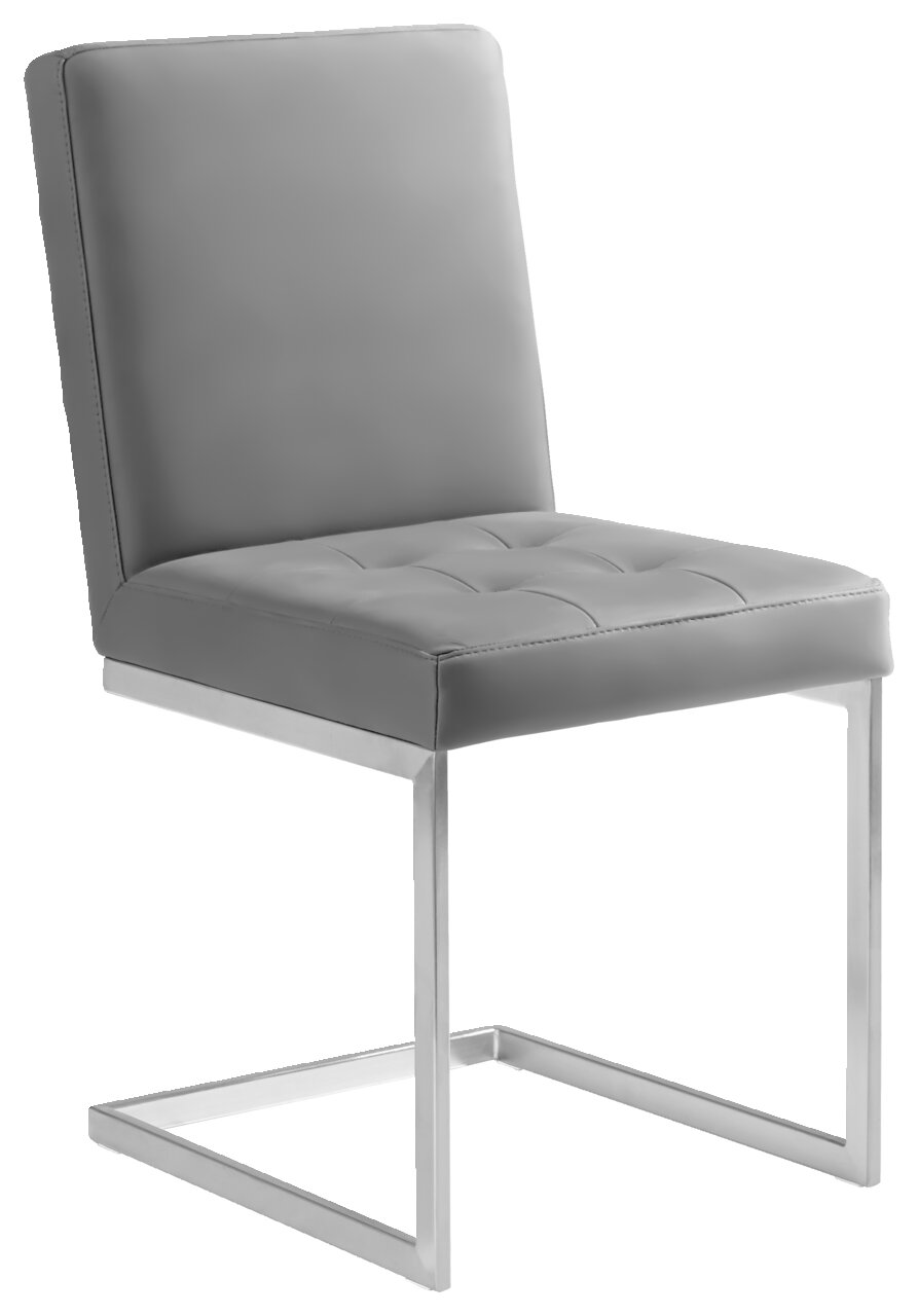 Moderano Freischwinger-Stuhl LUPO II Grauer Freischwinger-Stuhl mit gepolsterter Rückenlehne und Sitzfläche, seitliche Perspektive