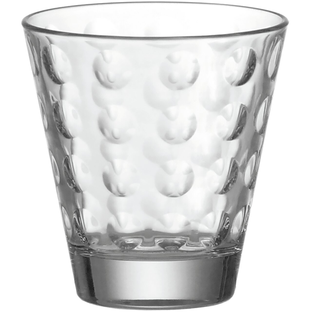 Trinkglas Optic 215ml mit strukturierter Oberfläche, seitliche Perspektive