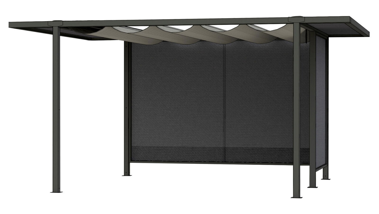 Dacherweiterung mit modernem Design, seitliche Perspektive