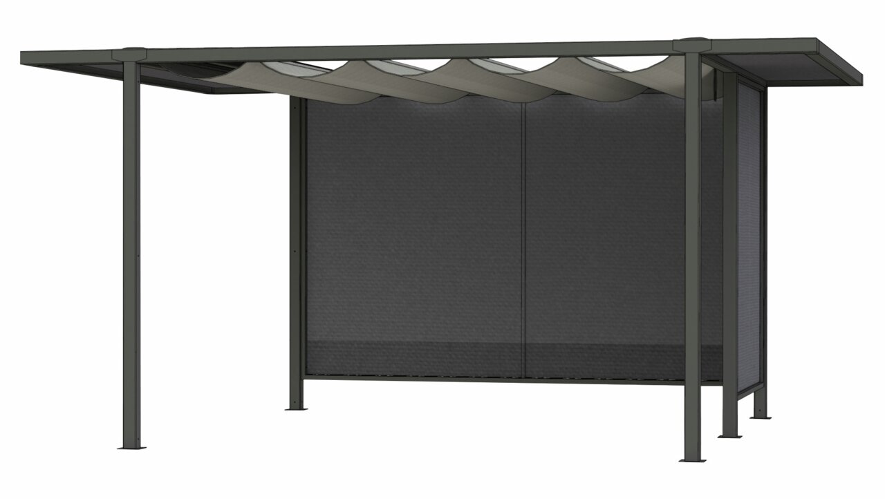 Dacherweiterung mit modernem Design, seitliche Perspektive