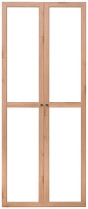 Holztür-Set mit zwei Glaseinsätzen, frontale Ansicht