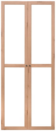 Holztür-Set mit zwei Glaseinsätzen, frontale Ansicht