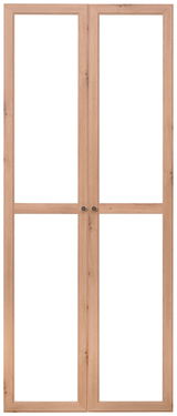 Holztür-Set mit zwei Glaseinsätzen, frontale Ansicht