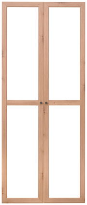 Holztür-Set mit zwei Glaseinsätzen, frontale Ansicht