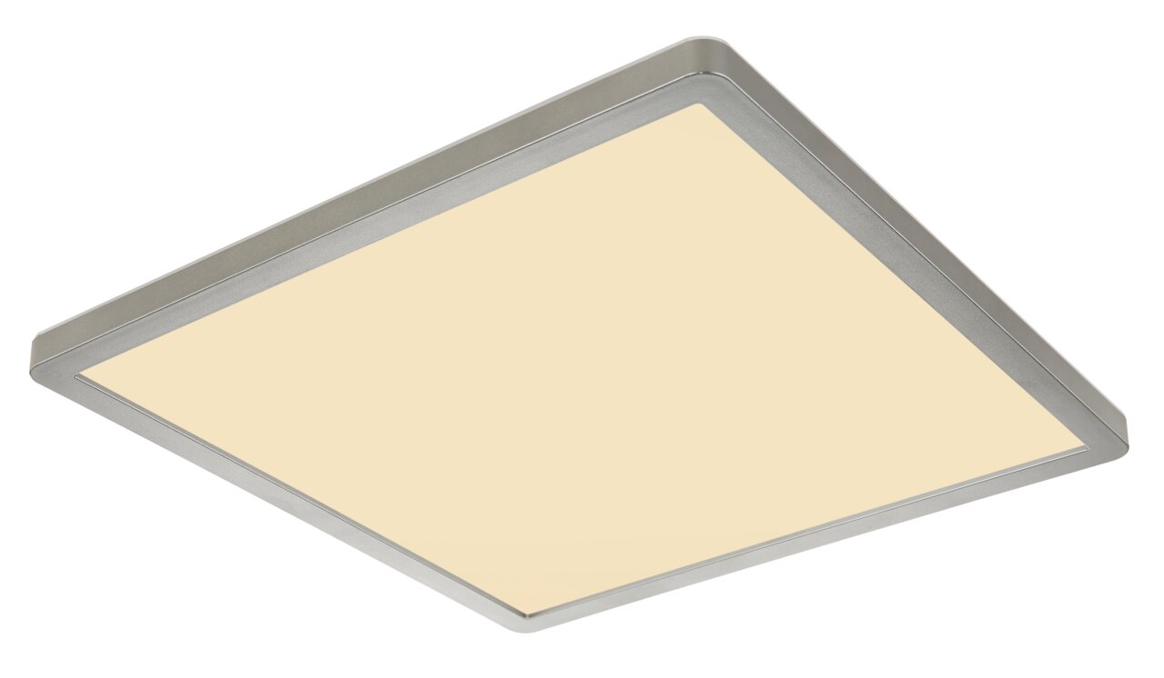 Quadratische Deckenleuchte SAPANA in Silber, seitliche Perspektive