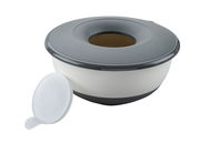 Rührschüssel 3,2L mit grauem Deckel, seitliche Perspektive