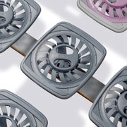 Nahaufnahme von Tempur Systemrahmen PREMIUM FLEX 2000 mit grauen und lila flexiblen Elementen, aus der Vogelperspektive.