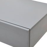 Graue Wandkonsole aus der Nähe, perspektivische Ansicht von oben