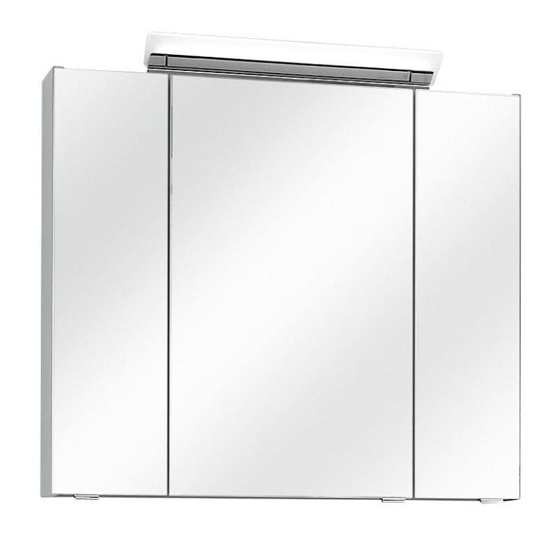 XORA Spiegelschrank 80 cm FILO Moderner Spiegelschrank mit drei Türen und integrierter Beleuchtung, Frontalansicht