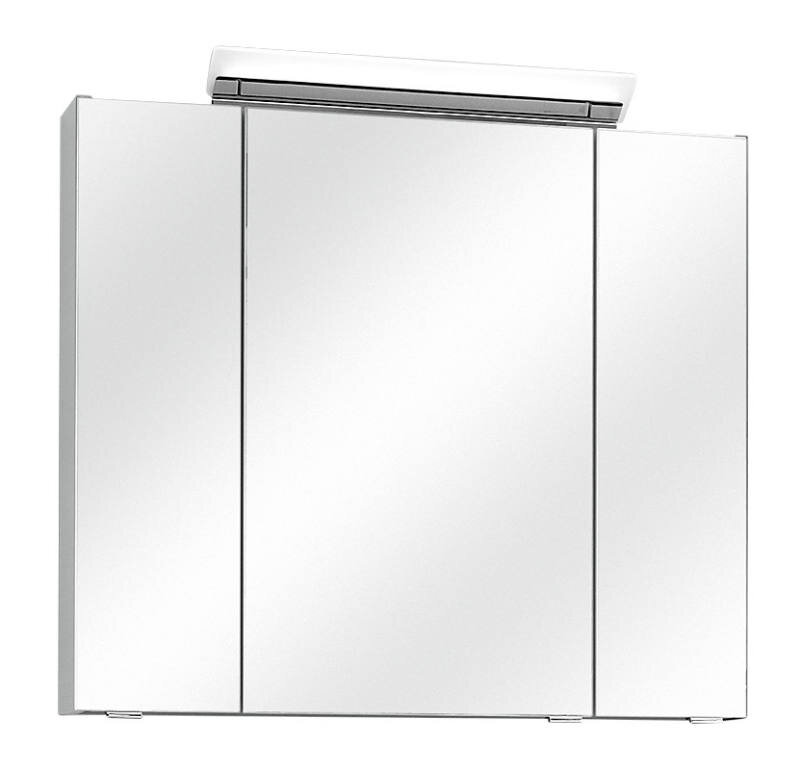 XORA Spiegelschrank 80 cm FILO Moderner Spiegelschrank mit drei Türen und integrierter Beleuchtung, Frontalansicht