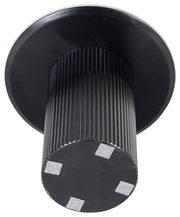 Schwarzer Beistelltisch mit geriffeltem Zylindersockel, Ansicht von unten