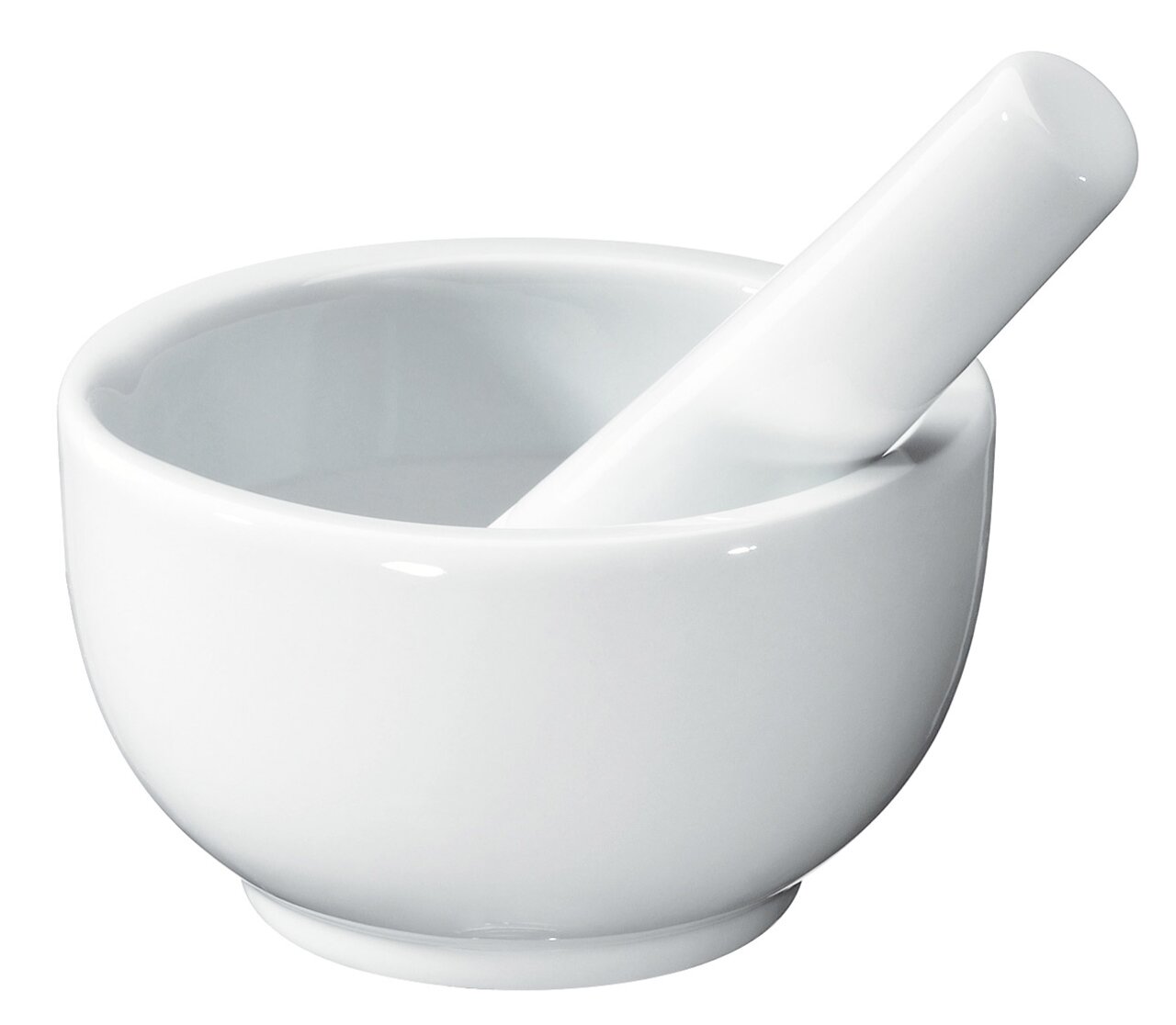 KÜCHENPROFI Mörser Weißer Porzellan-Mörser mit Stößel, seitliche Perspektive