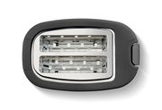 Toaster von oben mit zwei Schlitzen und schwarzem Gehäuse