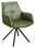 Novel Armlehnstuhl NIZZA Grüner Armlehnstuhl mit schwarzem Metallgestell, seitliche Perspektive