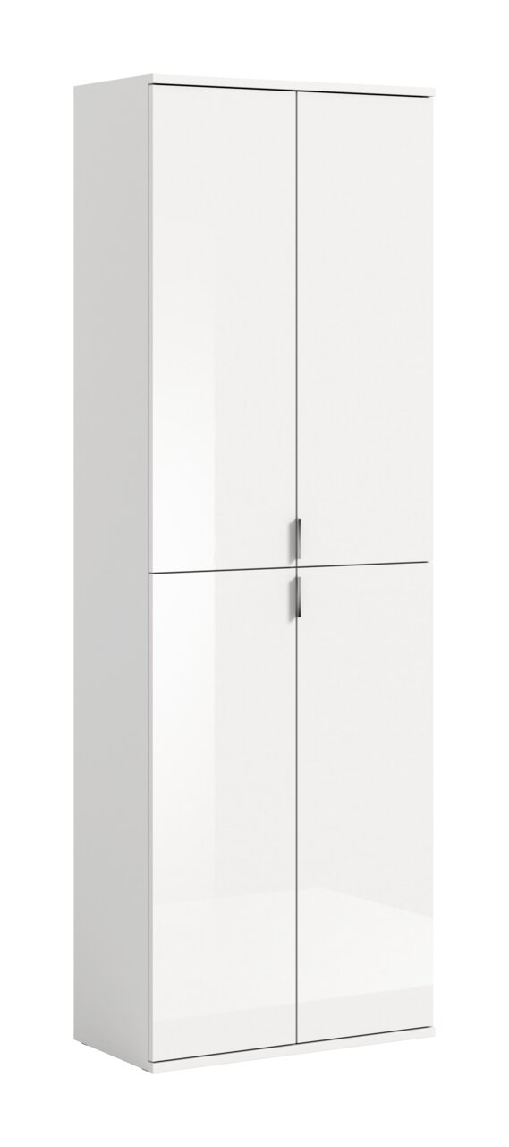 MID.YOU Hochschrank PROJEKT X Weißer Hochschrank mit vier Türen, frontale Ansicht