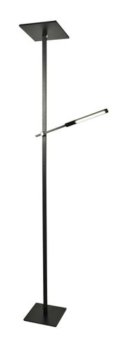 Schwarze Stehleuchte mit modernem Design, seitliche Ansicht