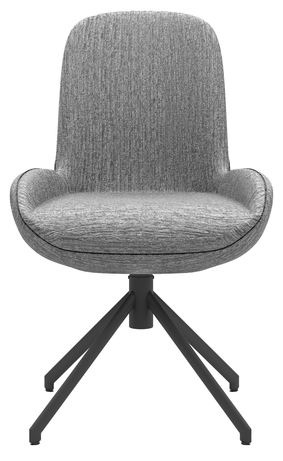 Musterring Stuhl MR HELVIN Moderner brauner Stuhl mit gepolsterter Sitzfläche und schwarzem Metallgestell, Frontalansicht