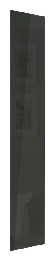 Hochglanz anthrazitfarbene Tür in seitlicher Perspektive