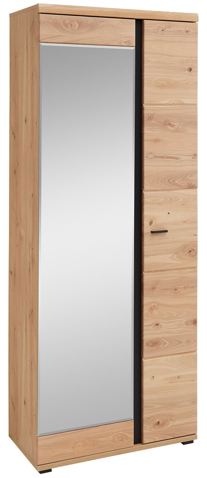 Garderobenschrank aus Holz mit Spiegeltür, Frontalansicht