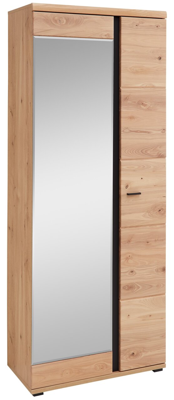 Linea Natura Garderobenschrank SONOS Garderobenschrank aus Holz mit Spiegeltür, Frontalansicht