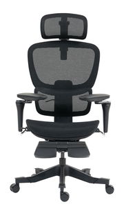 Ergonomischer Drehstuhl Novel DOMINIC in schwarzem Mesh-Design, Vorderansicht