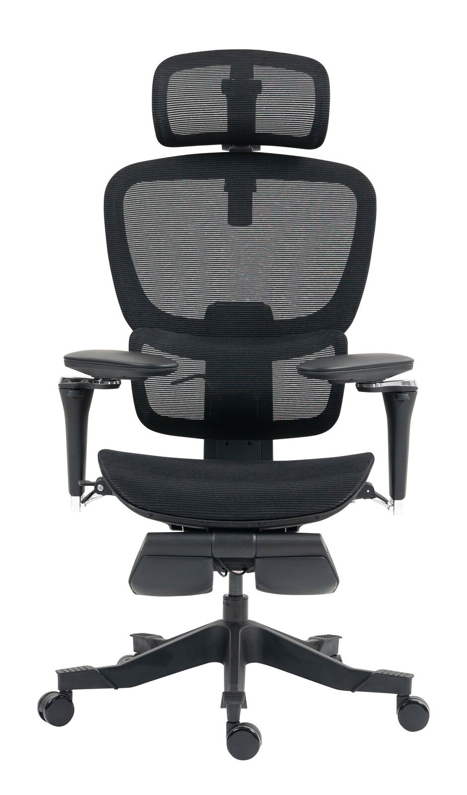 Ergonomischer Drehstuhl Novel DOMINIC in schwarzem Mesh-Design, Vorderansicht