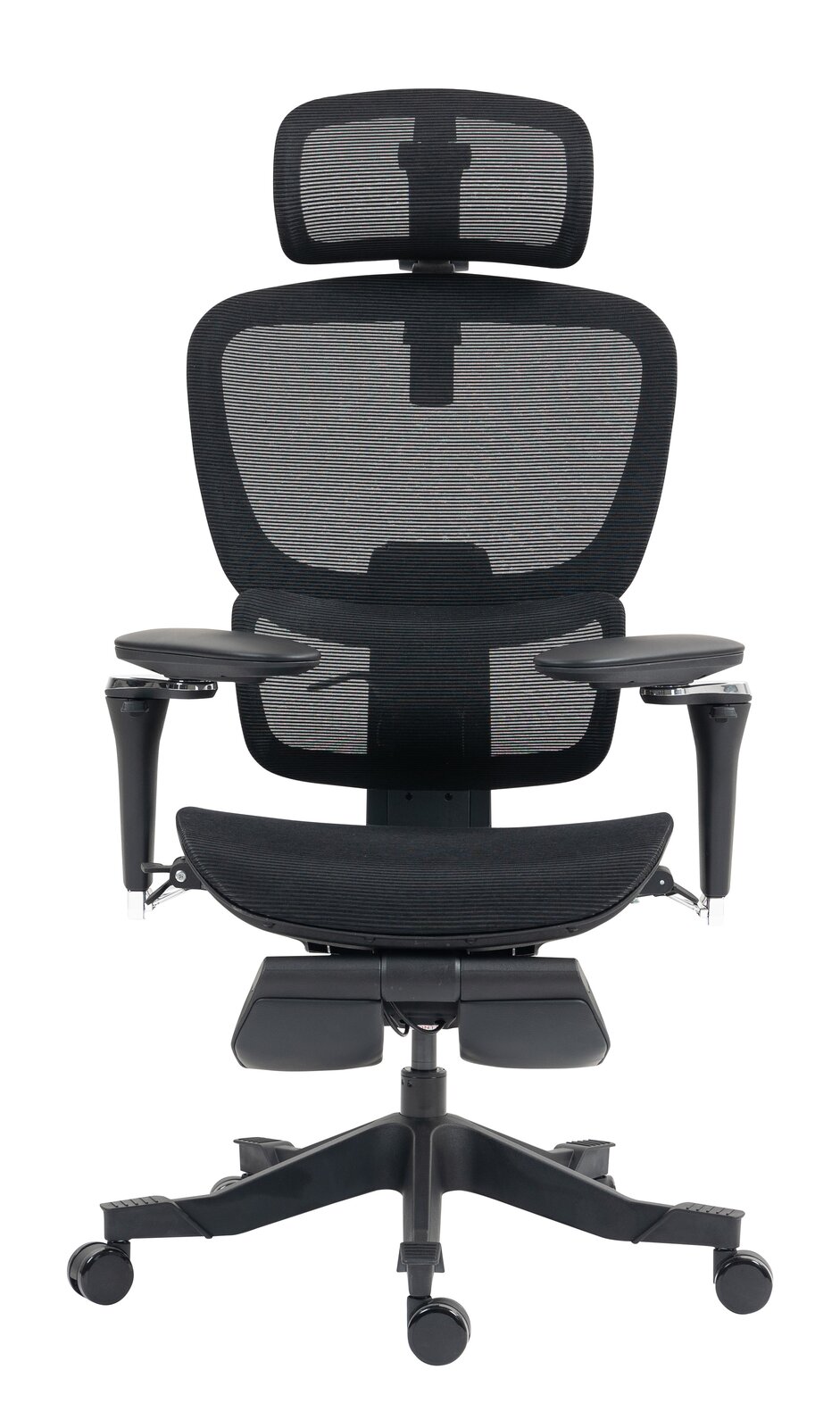 Ergonomischer Drehstuhl Novel DOMINIC in schwarzem Mesh-Design, Vorderansicht