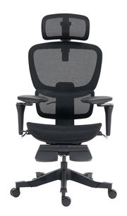 Ergonomischer Drehstuhl Novel DOMINIC in schwarzem Mesh-Design, Vorderansicht