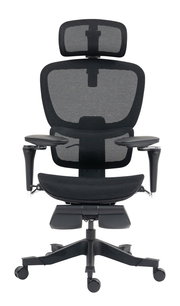 Ergonomischer Drehstuhl Novel DOMINIC in schwarzem Mesh-Design, Vorderansicht